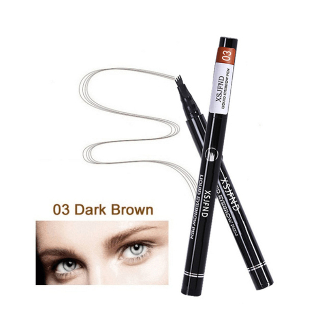 Four Heads Eyebrow Pencil Waterproof Sweat-proof Liquid Eyebrow Pencil Non-fading 4-fork Eyebrow Pencil Makeup TSLM1