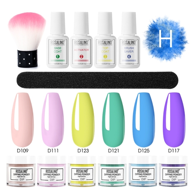 Nail Dipping Powder Brush Base Coat Top Brush Saver Set Dip French Glitter Shinning Nails Glitter Manicure Kit Drop Shipping