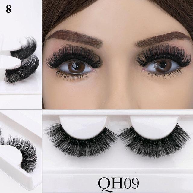 New 1Pairs DD Curl 3D Faux Mink Eye Handmade Reusable Fluffy Super Curl Russia Volume False Eyelashes Makeup Eyelashes