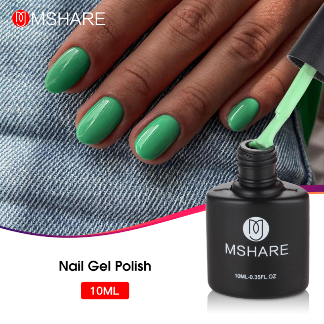 Mshare Nude Nail Gel Polish Soak Off UV Nail Gel Base Coat Nail Art Top Coat Varnish Semi Permanent Curing With Nail Dryer