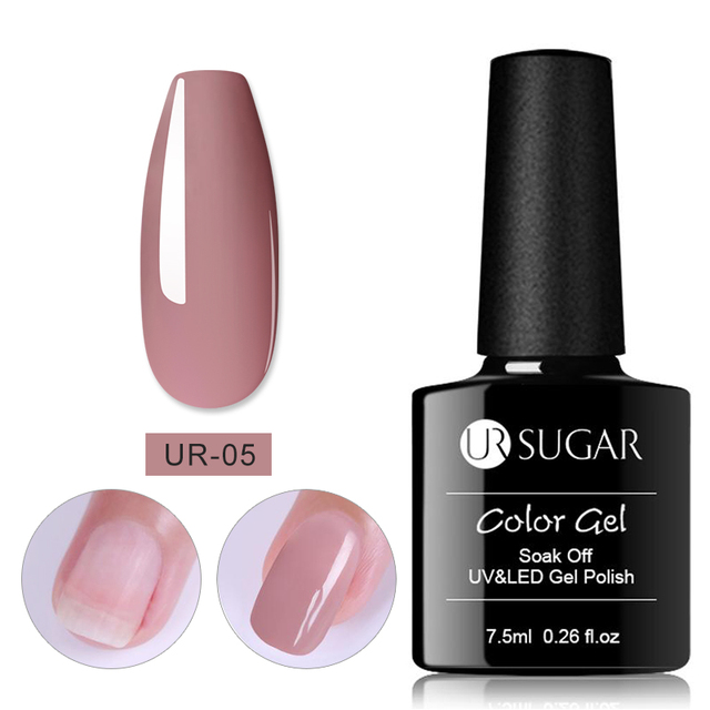 UR SUGAR 7.5ml Milky White Gel Nail Polish Clear Pink Gel Nail Extension Tips Soak Off Led UV Gel Varnish