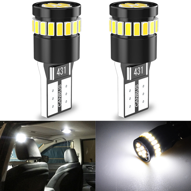 Canbus W5W T10 LED Car Light, Interior Light, Dome Light, White Light, Red, Orange, Blue, 4pcs, 12V