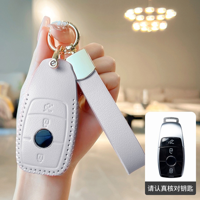 Women Car Key Leather Cover Fob Protector For Mercedes Benz E300l C260L C200L A200L E260C S320L C260l C200 Key Chain Holder