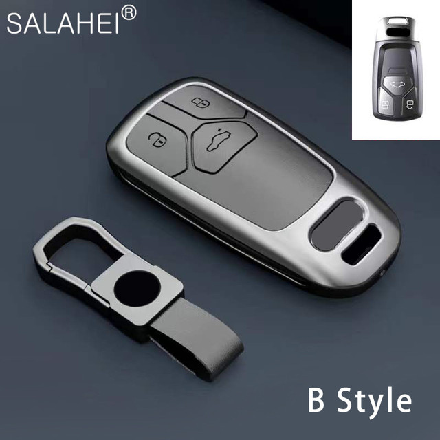 New Fashion Zinc Alloy and Leather Car Key Case Cover for Audi A3 A4 A5 C5 C6 8L 8P B6 B7 B8 C6 RS3 RS6 Q3 Q7 TT 8L 8V S6 S4 S3