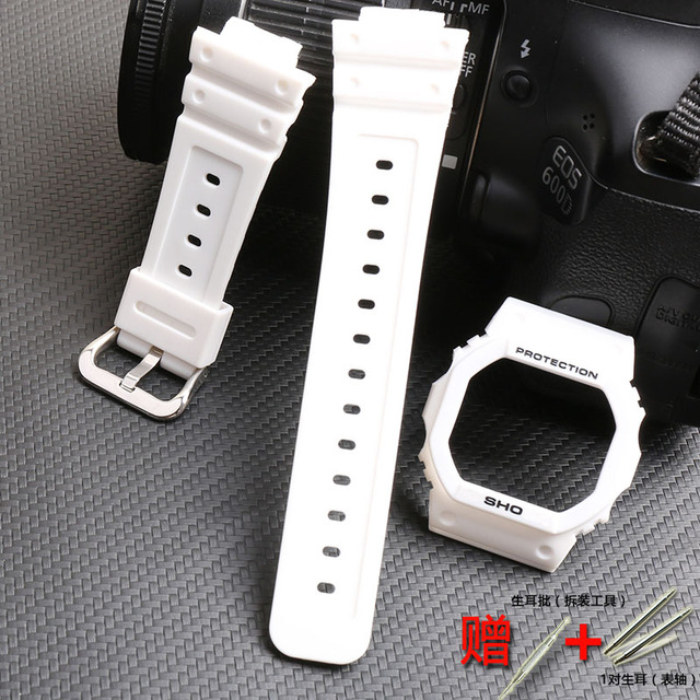 Watch Accessories Resin Strap 16mm For Casio G-SHOCK DW5600 5700 GW5035 5000 Transparent Silicone Men's And Women's Sports Band