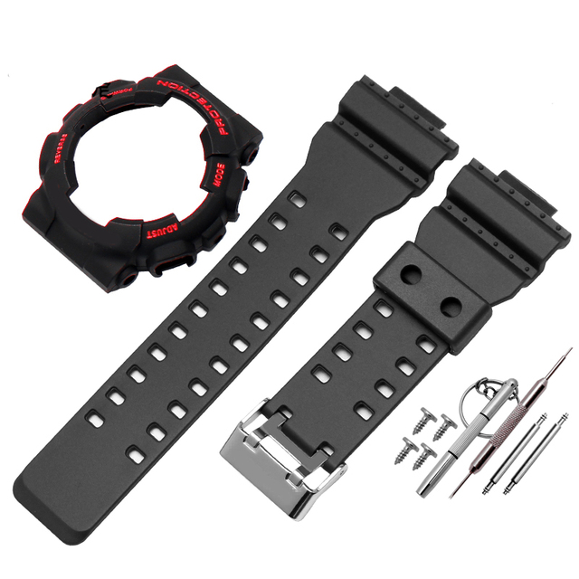 Silicone Rubber Watchband Case For Casio G-SHOCK GA-110/100 GA-120 GD-110 Men's Sport Waterproof Band Strap Bracelet Accessories