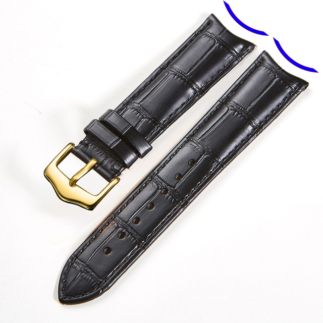 High Quality Geunine Leather Watch Band Straps Bracket End 19mm 20mm 21mm 22m Wristband Curved End Adapter Charm Watch Band