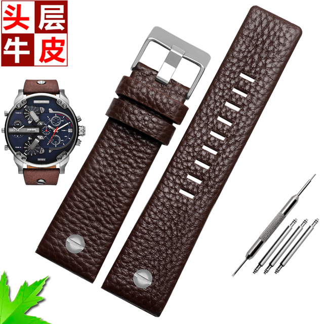 Genuine Leather Watch Strap for Diesel Watch DZ7257 1657 4323 7314 7313 7371 Straps 22 24 26 27 28 30mm Black Brown White