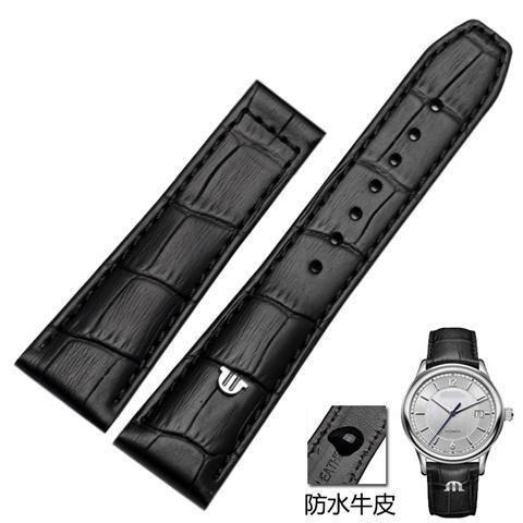 ل موريس LACROIX Eliros watchband الطبقة الأولى جلد العجل 20 مللي متر 22 مللي متر مع للطي مشبك أسود براون البقر جلد طبيعي حزام