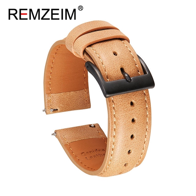 Calf leather watch strap 20mm 22mm quick release watchband for women men watch accessories solid buckle blue red green