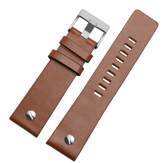 Genuine Leather Watchband Bracelet 22 24 26 28 30mm Watch Strap with Rivet for Diesel DZ7406 DZT2009 DZ7413 DZ7257 Watch Band