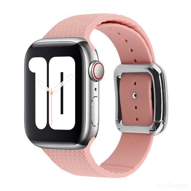 Modern Buckle Strap for Apple Watch Band 45mm 44mm 41mm/40m 42mm38mm Korea Silicone Bracelet iwatch Series 5 4 3 6 SE 7 Strap