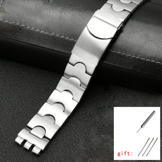 For Swatch Solid Core Metal Bracelet Concave Convex Watch Chain YCS YAS YGS Iron Men and Women Steel Ceramic Watchband