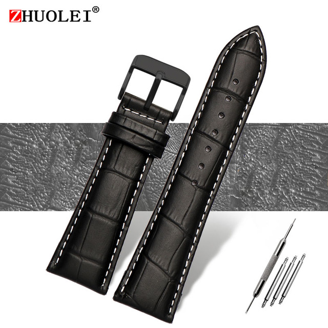 Watch Strap 23mm 24mm 26mm 28mm Big Width Black Brown Mens Crocodile Genuine Leather Watch Strap Band Bracelets Free Shipping