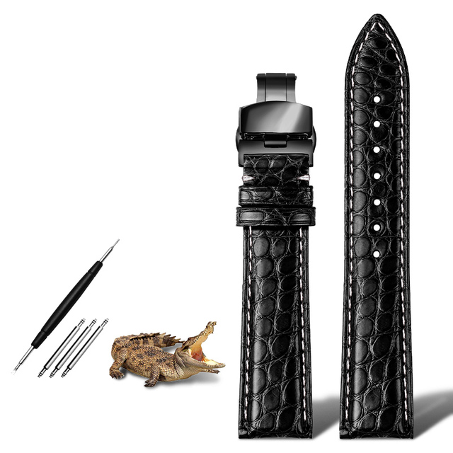 Genuine crocodile watch strap 18mm 19mm 20mm 21mm 22mm 24mm watchband man watch band crocodile skin leather bracelet belts