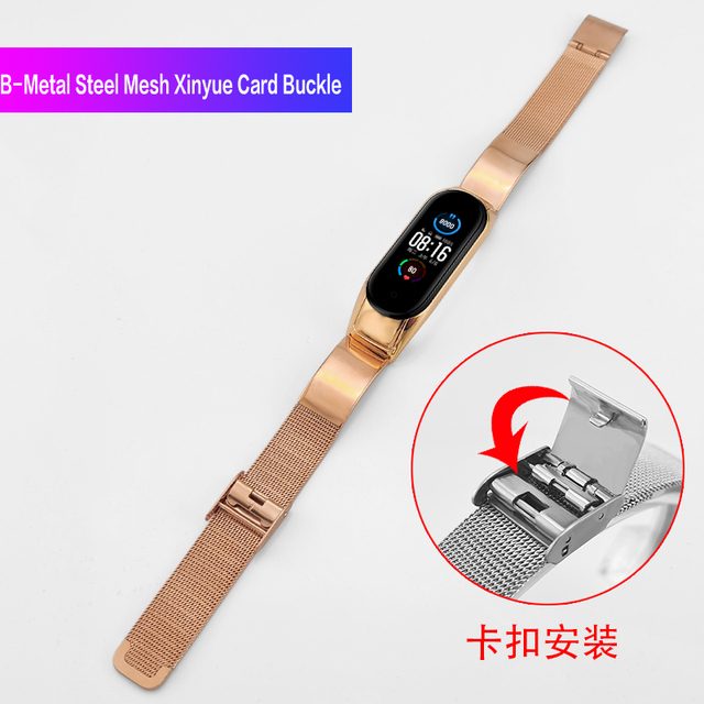 Metal Bracelet for Mi Band 2 3 4 5 6 NFC Stainless Steel Replacement Strap for Xiaomi Mi Band 5 Band4 Strap Miband 5 Accessories