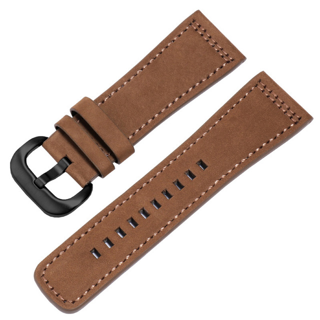 Frosted Genuine Leather Watchband 28mm Black Brown Strap Replacement Strap for S2 M2 P3 T2 Series Retro Watch Series