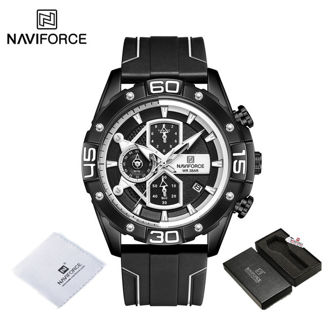 NAVIFORCE Sports Watches Men Luxury Brand Military Silicone Wrist Watch Man Fashion Watch Quartz Chronograph Wristwatch