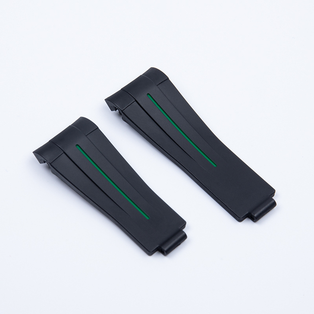 20mm Rubber Watch Band Black Green Blue Adjustable Fold Buckle Watch Band For Rolex Strap For Submarines GMT OYSTERFLEX Bracelet