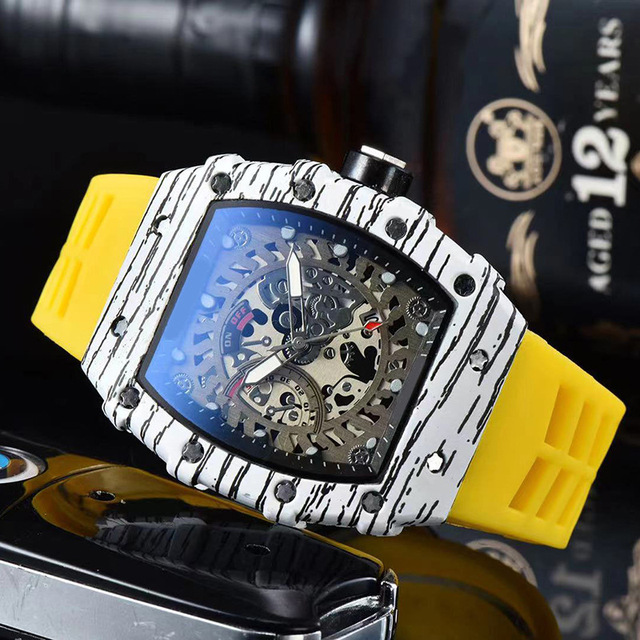 New 3 Pin Quartz Watch Transparent Bezel Men Automatic Watch Men Designer Wristwatches Waterproof Reloj Hombre