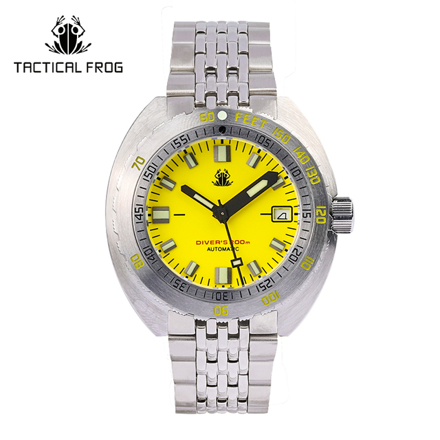 Tactical Frog Sub 300T V3 Retro Diver Watch Men NH35A Automatic Sapphire 200M Waterproof Luminous Stainless Steel Mechanical Bracelet