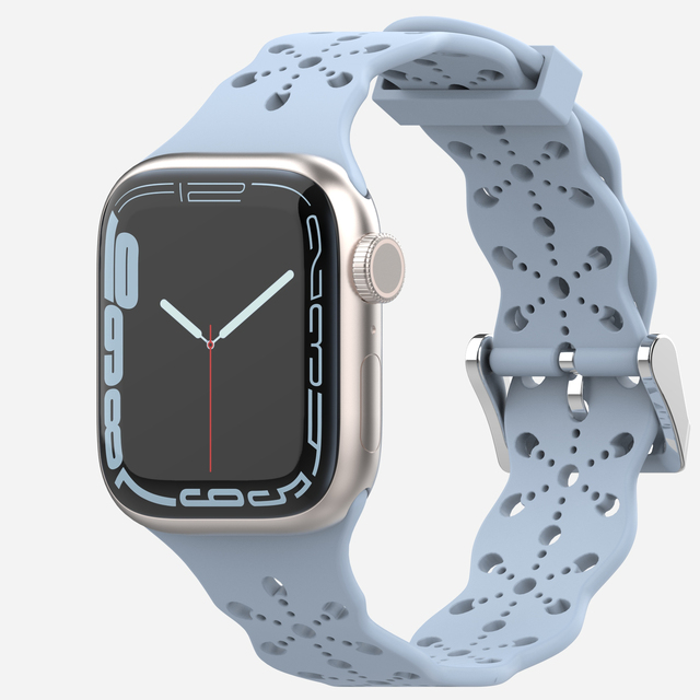 الدانتيل سيليكون حزام ل أبل ووتش Bnad 7 45 مللي متر 41 مللي متر تنفس سوار معصم من السيليكون ل iWatch 6 5 4 3 SE 44 مللي متر 42 مللي متر 40 مللي متر