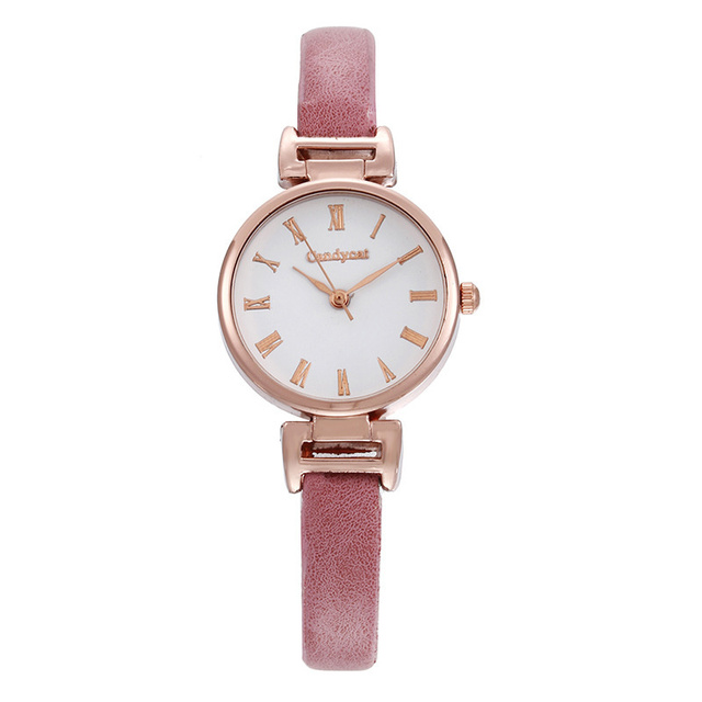 Casual and versatile little fresh Roman lady quartz watch leisure small leather fine strap student watch