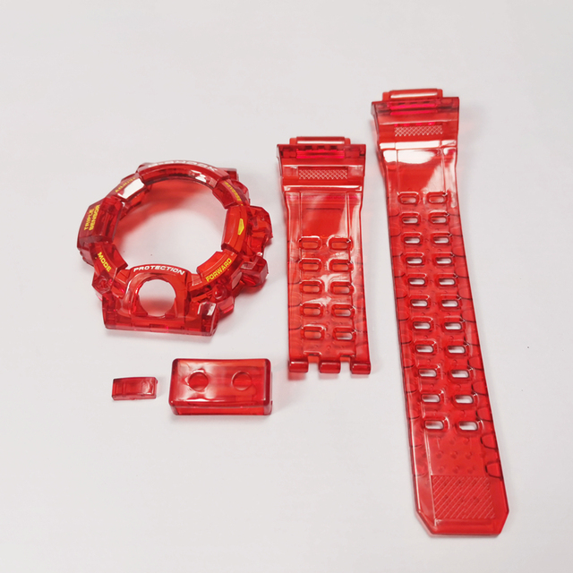 GW9400 Ice Transparent Silicone Rubber Watchband and Bezel Transparent Watchband Cover with Tools Wholesale Dropshipping