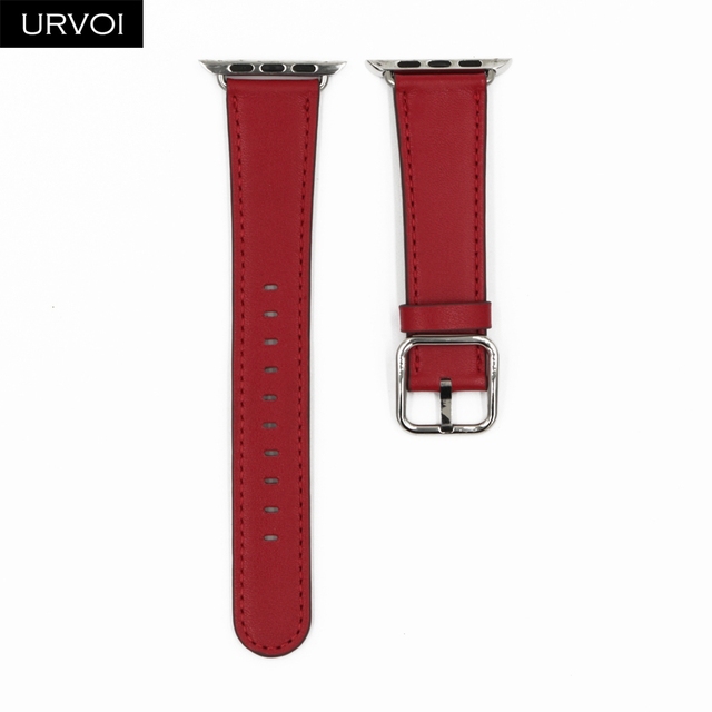 URVOI Band for Apple Watch Series 7 6 SE 5 4 3 Calf Leather Strap for iwatch with Classic Buckle Modern Design GEN.2 41mm 45mm