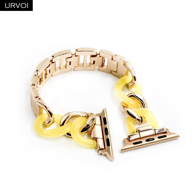 URVOI Cow Boy Series Band for Apple Watch 7 6 SE 5 4 3 2 1 Stainless Steel Resin Strap for iwatch Strap Link Bracelet Modern Style