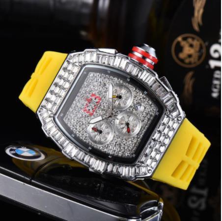 Fashion Brand RM Diamond Casual Women Watch Sport Gel Silicone Chronograph Woman Man Couples Steel Calendar Quartz Watches