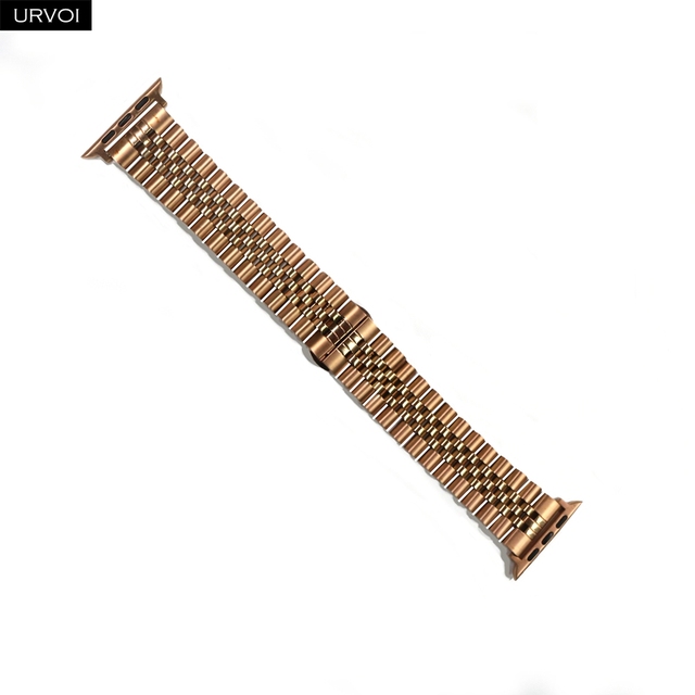 URVOI Band for Apple Watch Series 7 6 SE 5 4 321 Stainless Steel Strap for iWatch Classic Design 5 Rows Metal Link Bracelet 44mm