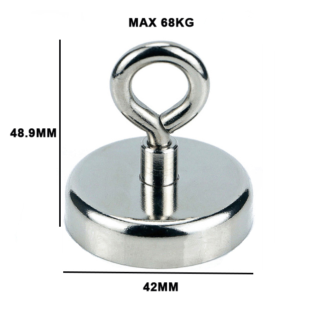 1pc Powerful Neodymium Magnet Fishing Magnet Deep Sea Fishing Magnet with Circular Ring Search Magnetic Hook Magnet Finder