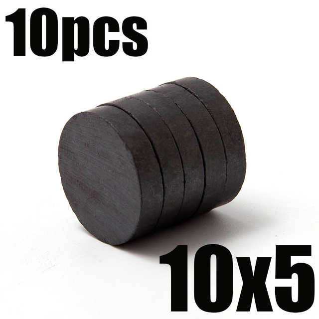 5 10 20pcs/lot 10x3mm 10x4mm 10x5mm Black Small Round Magnet Fridge Ferrite Magnet Round Speaker Permanent Magnet