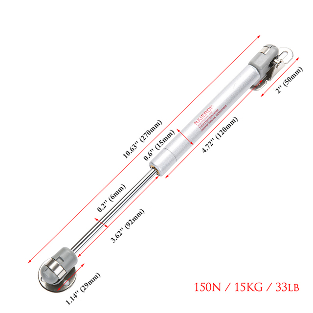 NAIERDI-Brass Door Lift, Hydraulic Gas Support, Cabinet Door Hinge, Kitchen Cabinet Door, 6kg/10kg/15kg