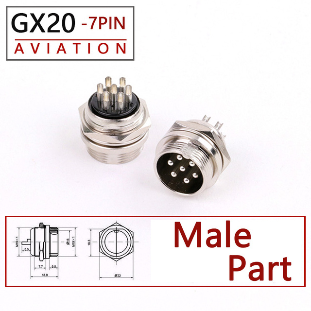 10pcs GX20 2/3/4/5/6/7/8/9/10/12/15 Pin Male Metal Circular Quick Flight Socket Plug Wire Panel Connector High Quality