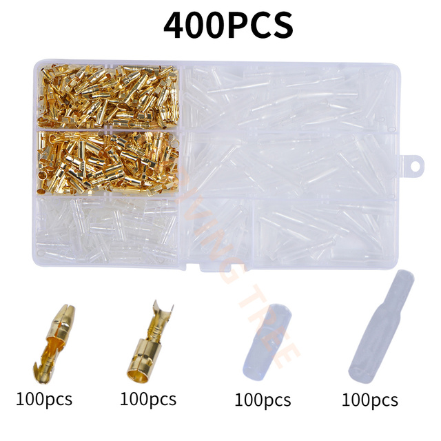 400/600pcs 3.9mm Auto Car Motorcycle Bullet Terminals Crimp Terminals Electrical Wire Connector Insulation Female and Male Crimping Pliers