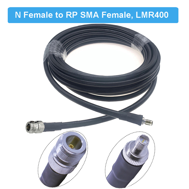 RP-SMA Male to N Female LMR400 Cable 50 Ohm RF Coax Extension Jumper Pigtail for 4G LTE Cellular Amplifier Phone Signal Booster