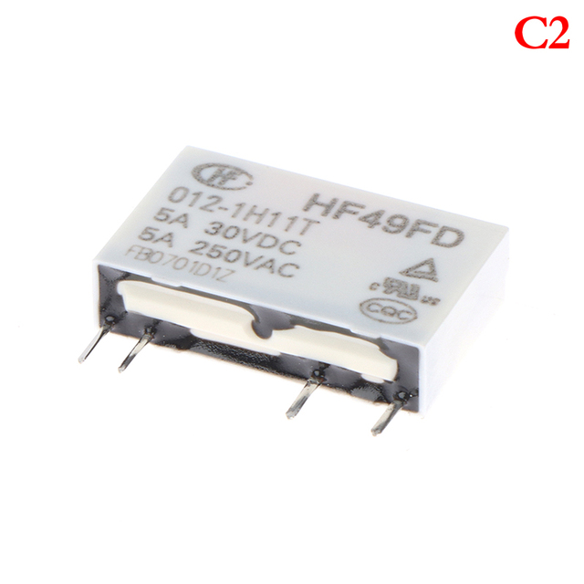 General Purpose Voltage Relay HF49FD-005-1H12 005-1H12 HF49FD DC5V 1H12 4PIN 5A 20x5x12.5mm