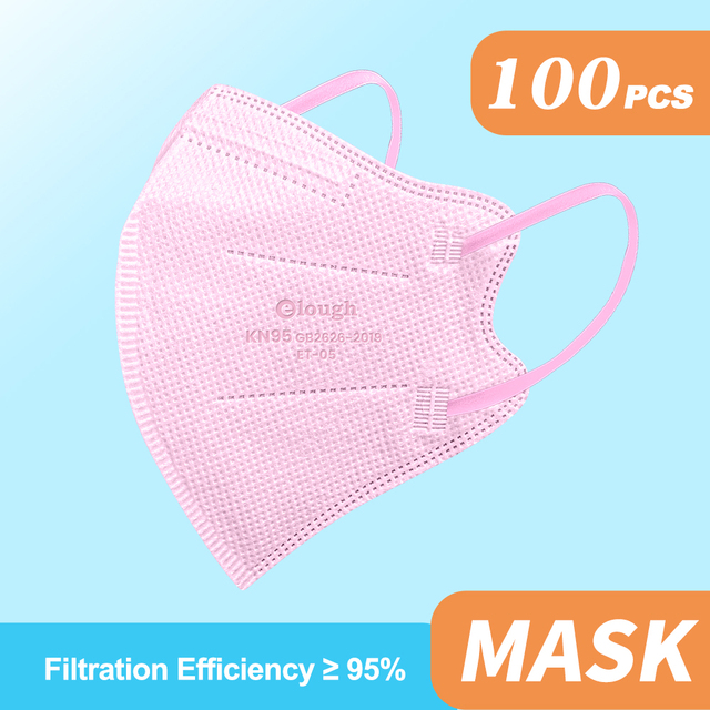 10-100pcs Disposable Kids Industrial Face Mask 5ply Ear Loop Mouth Cover Fashion Fabric Boys Girls Fit 6-12 Years Old Children Masks