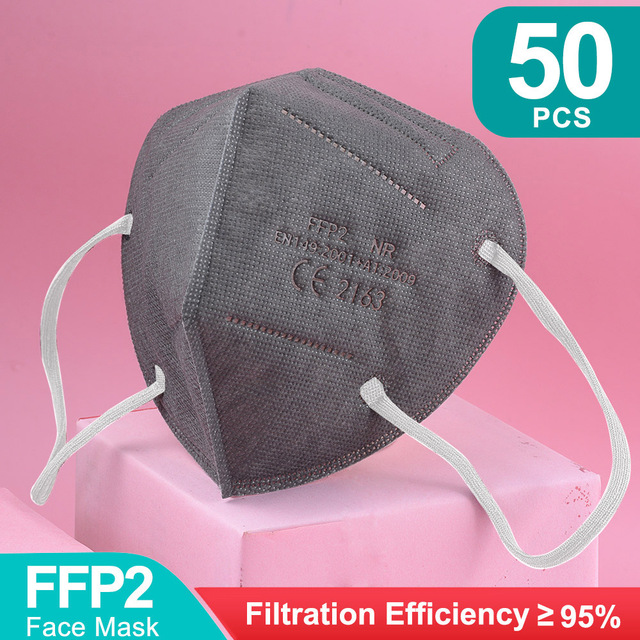 أقنعة FFP2 5 طبقات ffp2fan KN95 قناع وجه واقي FPP2 mascarillas الغبار قناع فلتر قناع التنفس الأسود الفم Masken