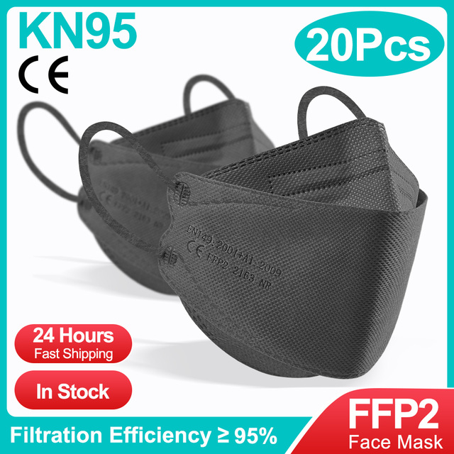 10-100 قطعة الكورية الأسماك KN95 Maske FFP2 Mascarillas FPP2 المعتمدة الصحية قناع وجه واقي التنفس أقنعة الفم ffp2fan CE