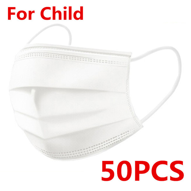 10-200pcs Disposable Kids Baby Masks Christmas Non-woven Face Mask 3 Layer Filter Ply Anti-dust Baby mascarillas quiurgicas