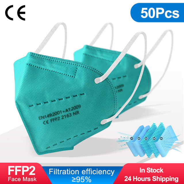 FFP2 قناع شهادة CE Mascarillas FPP2 Negras 5 طبقات ffp2fan 9 لون الكبار KN95 أقنعة FP2 Mondkapjes FFP 2