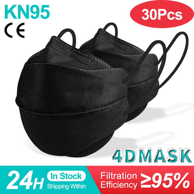 4D Mascarilla FPP2 هومولوكادا 4 طبقات قناع وجه واقي الجهاز التنفسي CE KN95 Mascarillas Negras قابلة لإعادة الاستخدام ffp2fan شهادة