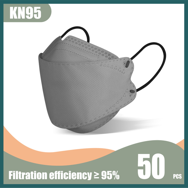 KN95 Fish Mask FPP2 Masks Morandi mascherine ffp2 4 Layer KF94mask Black Face Mask FFPP2 Approved FP2 Mascarillas 10-100pcs