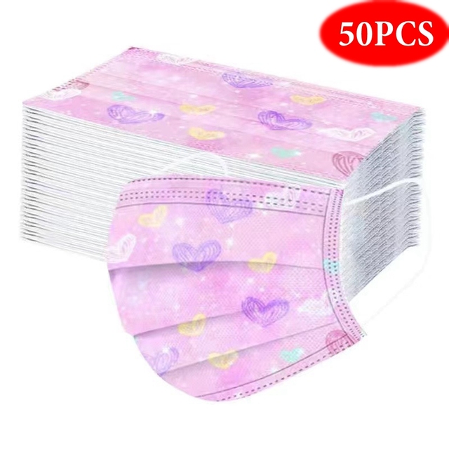 10-100pcs Adult Face Mask Fashion Colorful Printed Disposable Mouth Mask 3 Layer Anti-Dust Earpiece Protective mascarillas masque