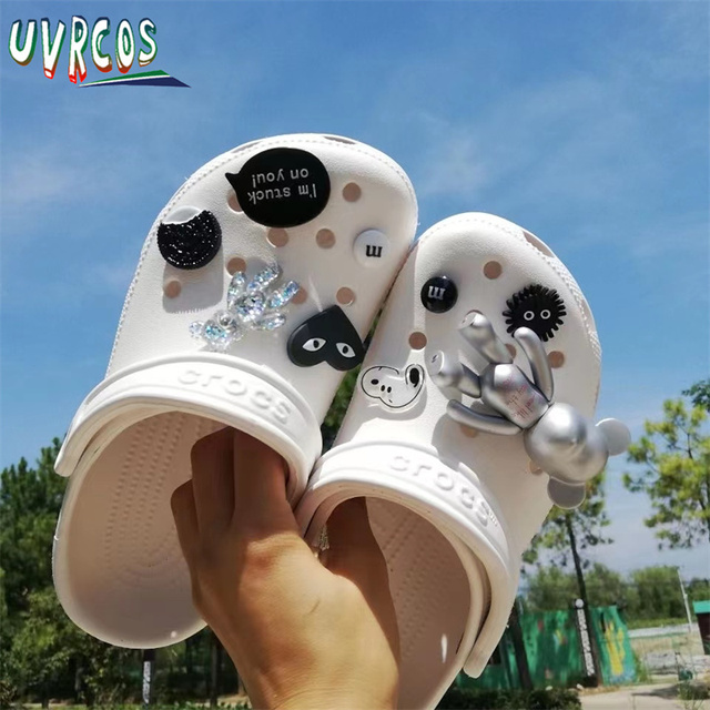 1 مجموعة اليدوية croبها بنفسك Crocs Charms بلينغ JIBZ إبزيم حجر الراين اكسسوارات سلسلة معدنية تسد حديقة حذاء الديكور الفتيات 지지