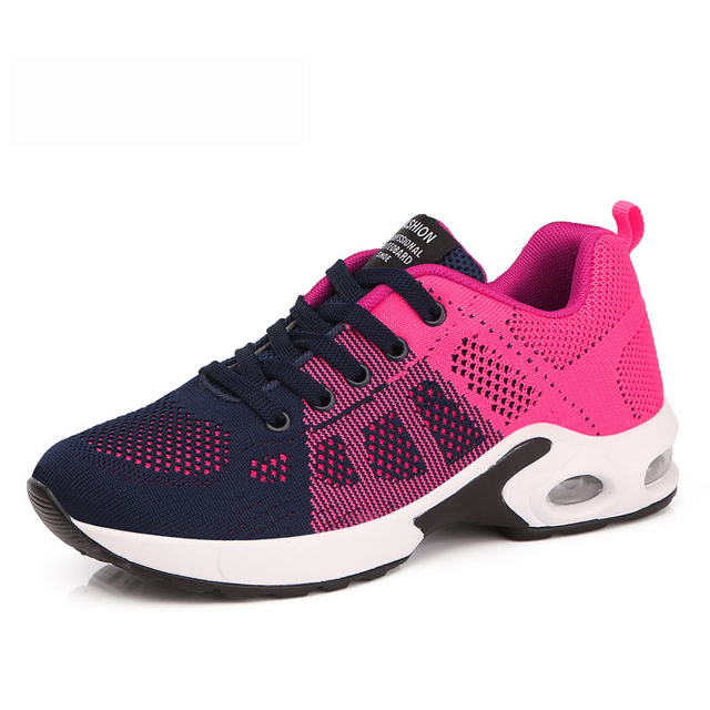 Fashion Women Lightweight Sneakers Outdoor Sports Breathable Mesh Comfort Running Shoes Air Cushion Lace Up