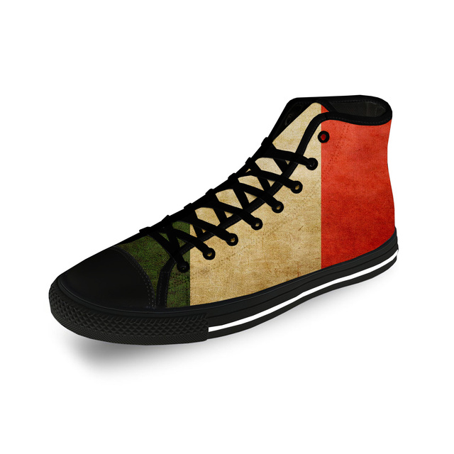 Italy Italian Italy National Flag Casual Canvas 3D Print High Top Canvas Fashion Funny Shoes Men Women Breathable Sneakers